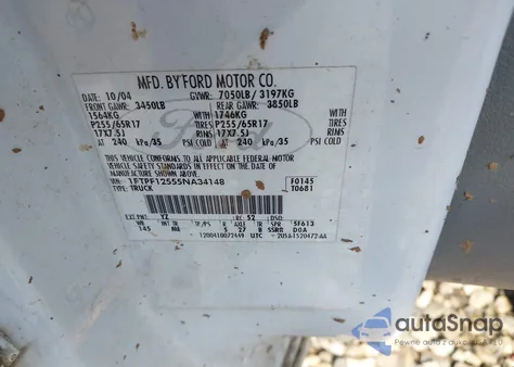 2005 Ford F-150 Xl/Xlt from USA, damaged, VIN 1FTPF12555NA34148